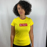 T Shirt En Vrai  Femme Col Rond - Jaune